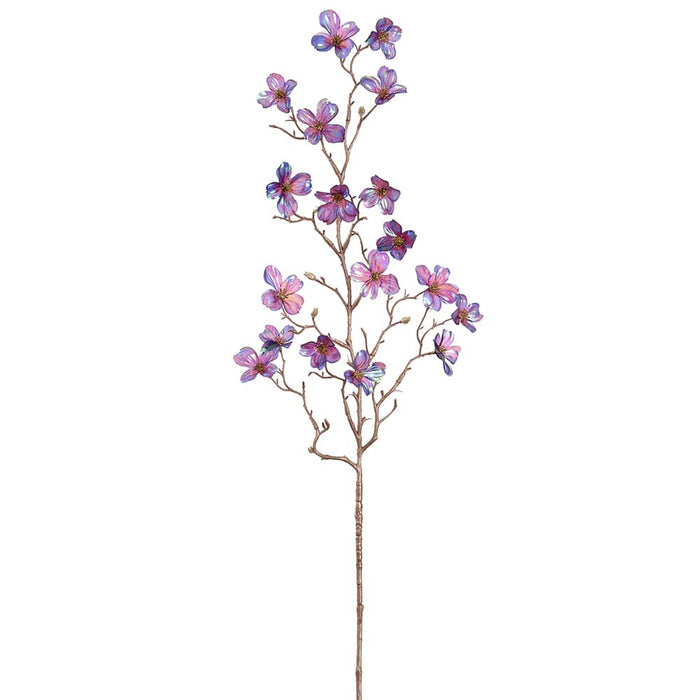 33" Iridescent Artificial Dogwood Blossom Flower Stem -Peacock (Pack of 12) - XFS396-PC