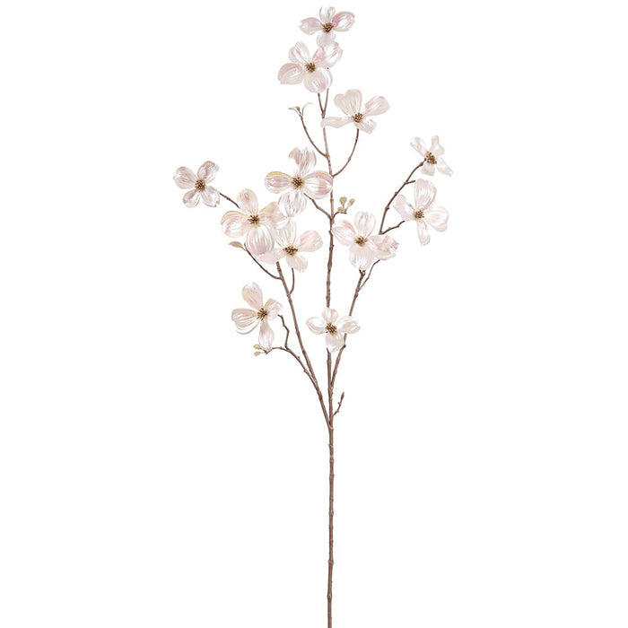 39" Iridescent Artificial Dogwood Blossom Flower Stem -Cream (Pack of 6) - XFS398-CR