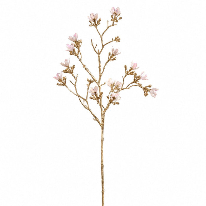 23" Iridescent Artificial Quince Blossom Flower Stem -Cream (Pack of 12) - XFS400-CR