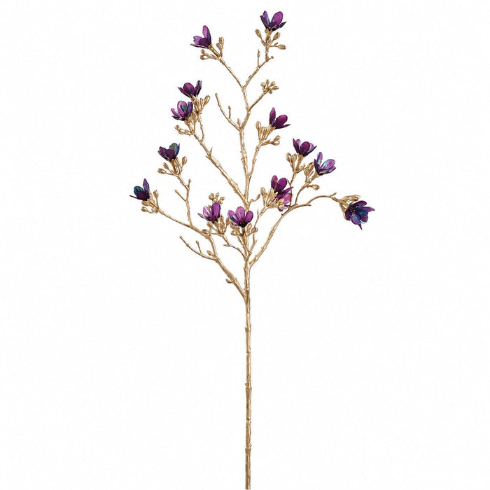 23" Iridescent Artificial Quince Blossom Flower Stem -Peacock (Pack of 12) - XFS400-PC