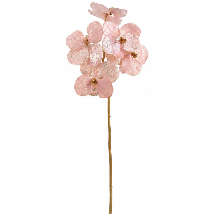 26" Metallic Artificial Lace Vanda Orchid Flower Stem -Pink (Pack of 6) - XFS412-PK
