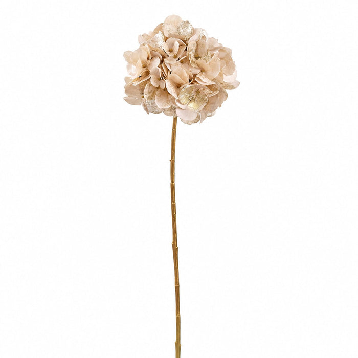 26.5" Metallic Artificial Lace Hydrangea Flower Stem -Gold (Pack of 12) - XFS413-GO