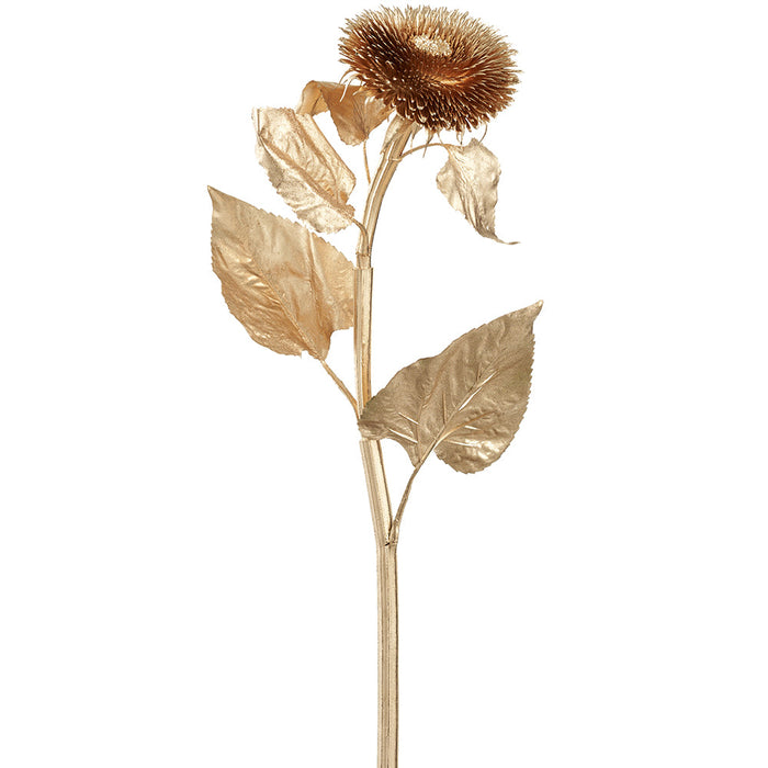 37.8" Metallic Artificial Sunflower Stem -Gold (Pack of 12) - XFS451-GO