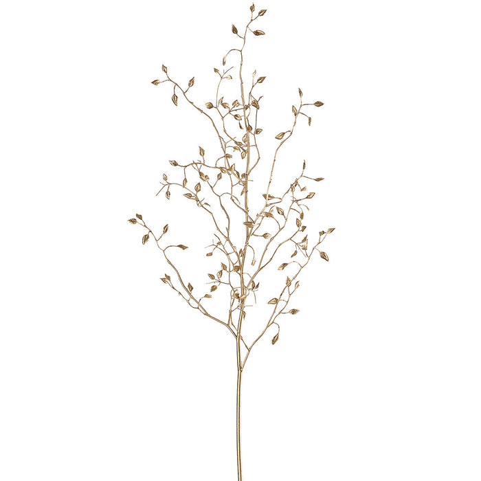 38" Metallic Artificial Mini Leaf Stem -Gold (Pack of 12) - XFS463-GO