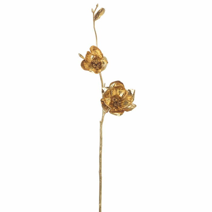 34" Artificial Japanese Magnolia Flower Stem -Gold (Pack of 6) - XFS493-GO