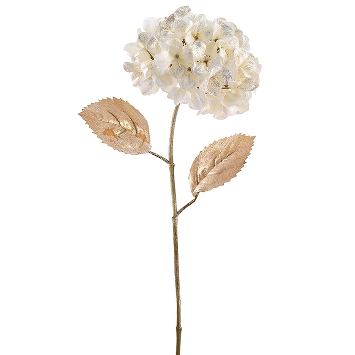 27" Sparkle Artificial Hydrangea Flower Stem -White (pack of 12) - XFS557-WH