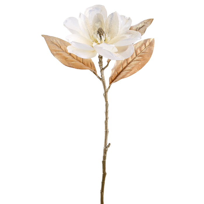 29" Sparkle Artificial Magnolia Flower Stem -White (pack of 12) - XFS558-WH