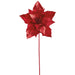 38" Metallic Velvet Artificial Poinsettia Flower Stem -Red (Pack of 12) - XFS570-RE