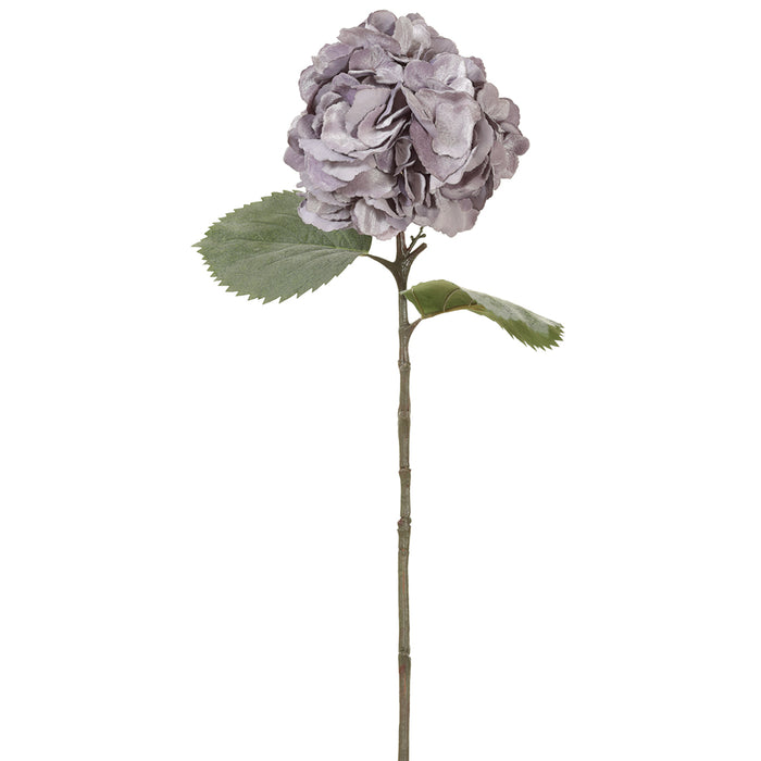 31" Velvet Artificial Hydrangea Flower Stem -Lavender (pack of 12) - XFS585-LV