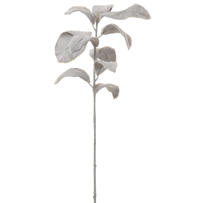 31" Fur Artificial Magnolia Leaf Stem -Gray (pack of 6) - XFS588-GY