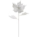 23" Sequin Artificial Poinsettia Flower Stem -White/Silver (pack of 12) - XFS601-WH/SI