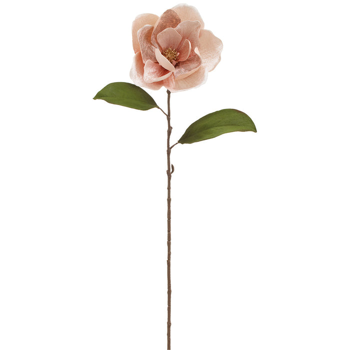 29" Lux Velvet Artificial Magnolia Flower Stem -Blush (Pack of 12) - XFS620-BS