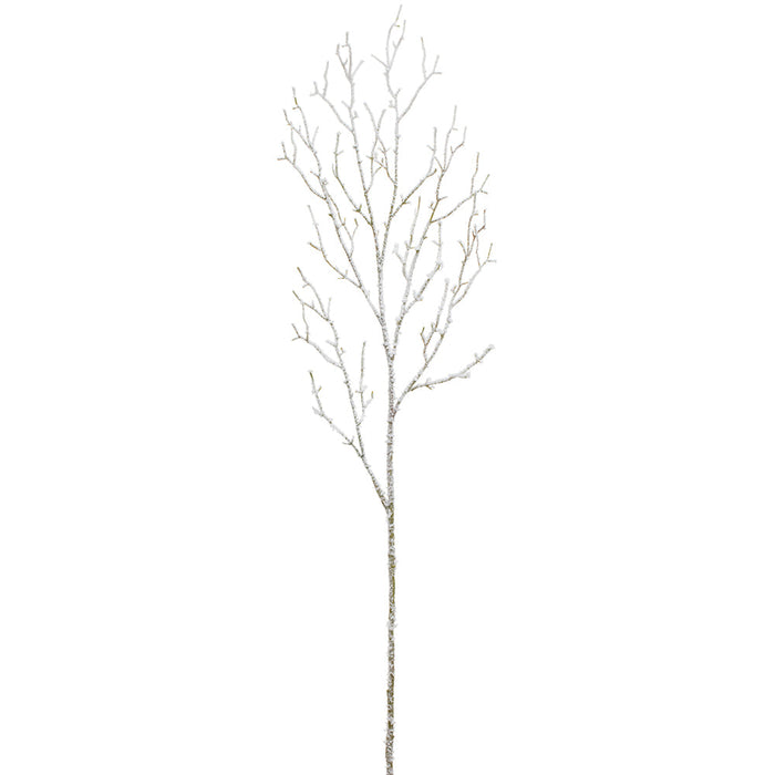 44.5" Flocked Artificial Twig Stem -White (Pack of 6) - XFS635-WH