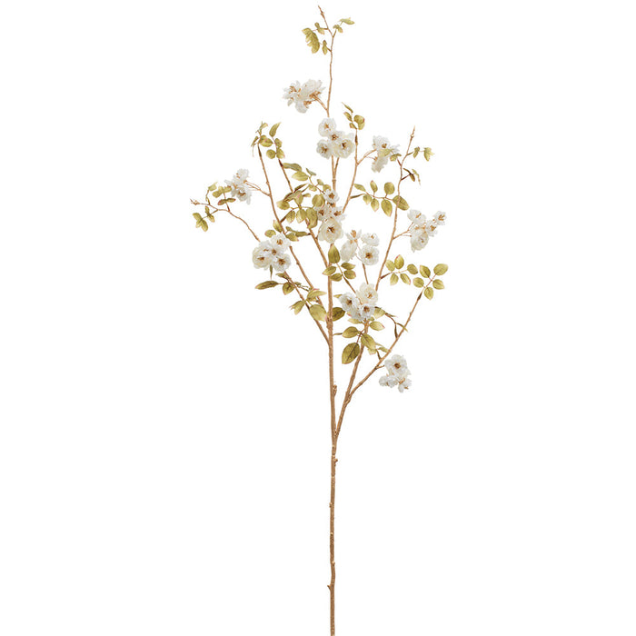 41" Artificial Mini Rose Flower Stem -White (Pack of 12) - XFS639-WH