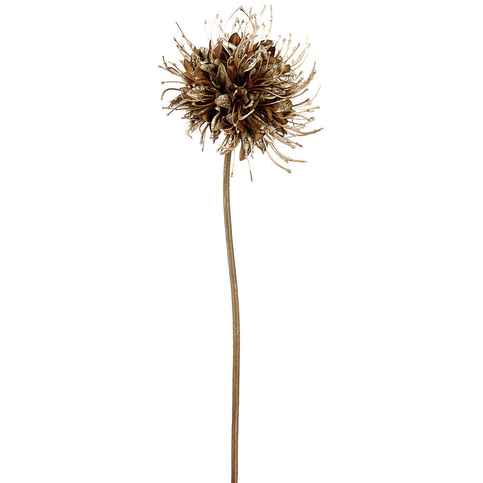 35" Metallic Silk Bergamot Flower Stem -Copper/Gold (Pack of 12) - XFS652-CP/GO