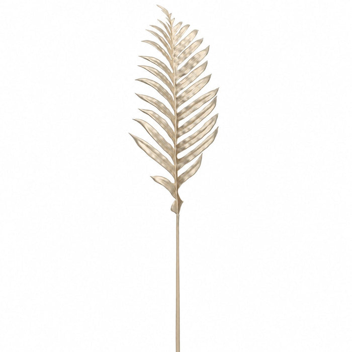 45" Metallic Palm Leaf Artificial Stem -Champagne (Pack of 12) - XFS672-CN