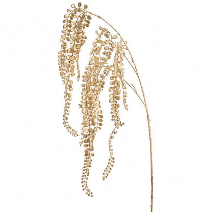 47" Hanging Metallic Button Fern Leaf Artificial Stem -Champagne (Pack of 12) - XFS680-CN