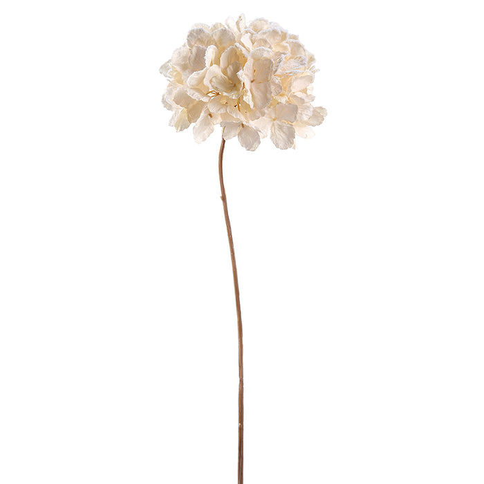 27" Artificial Snowed Hydrangea Flower Stem -White (pack of 12) - XFS684-WH