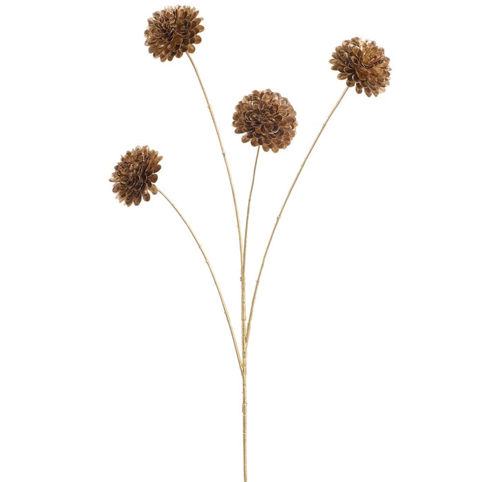 22.5" Metallic Artificial Mum Flower Stem -Champagne (Pack of 12) - XFS690-CN