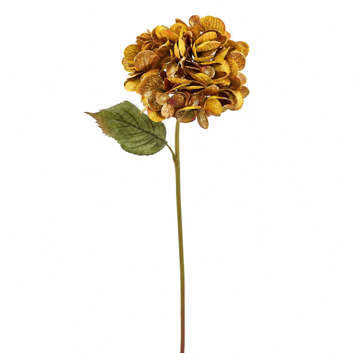 22" Outdoor UV-Resistant Artificial Shimmer Hydrangea Flower Stem -Gold (Pack of 12) - XFS708-GO