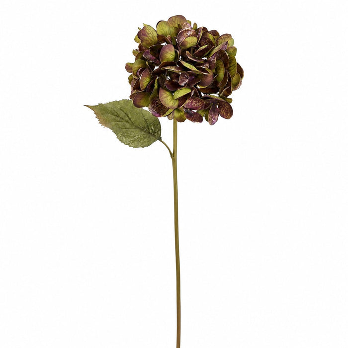 22" Outdoor UV-Resistant Artificial Shimmer Hydrangea Flower Stem -Purple/Green (Pack of 12) - XFS708-PU/GR