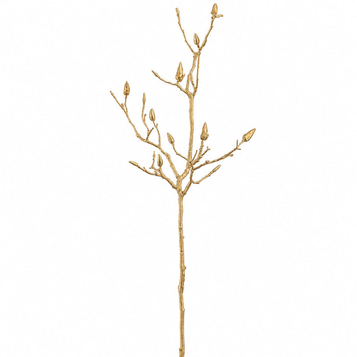 42" Metallic Budding Magnolia Artificial Flower Stem -Gold (Pack of 6) - XFS721-GO