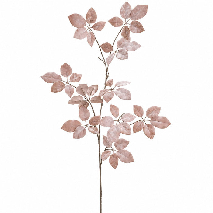 50" Velvet Schefflera Leaf Artificial Stem -Beige (Pack of 6) - XFS724-BE