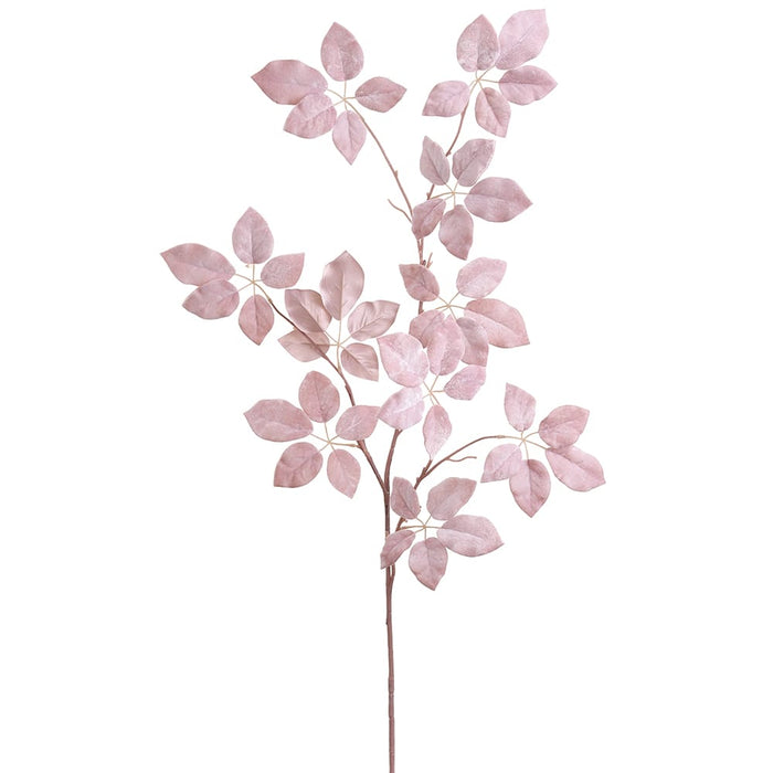 50" Velvet Schefflera Leaf Artificial Stem -Pink (Pack of 6) - XFS724-PK