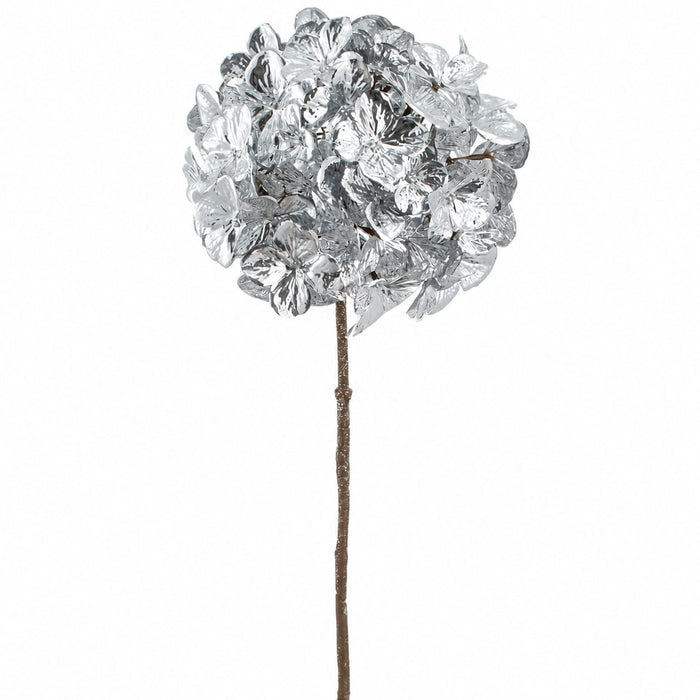 26" Metallic Artificial Hydrangea Flower Stem -Silver (Pack of 24) - XFS739-SI