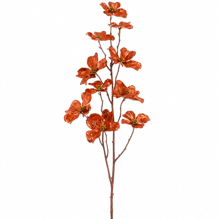 32" Metallic Artificial Dogwood Blossom Flower Stem -Red (Pack of 12) - XFS740-RE