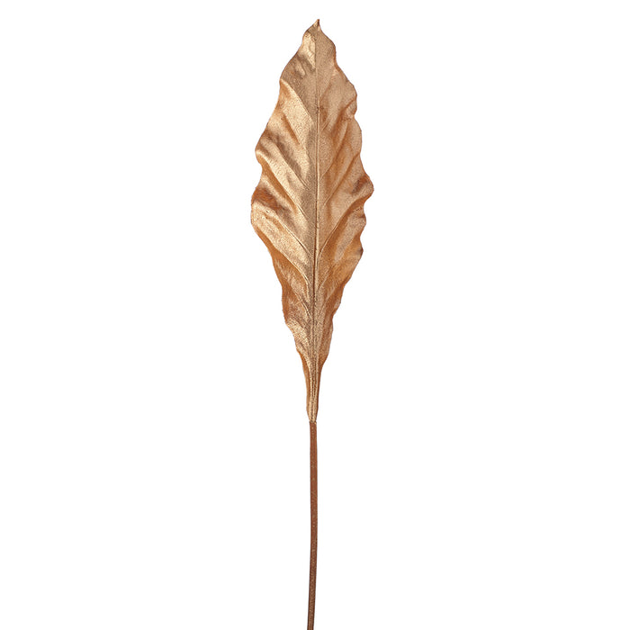 44" Metallic Artificial Bird's Nest Fern Leaf Stem -Champagne/Gold (Pack of 12) - XFS758-CN/GO