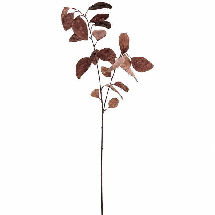 31" Velvet Eucalyptus Leaf Artificial Stem -Brown (Pack of 12) - XFS772-BR