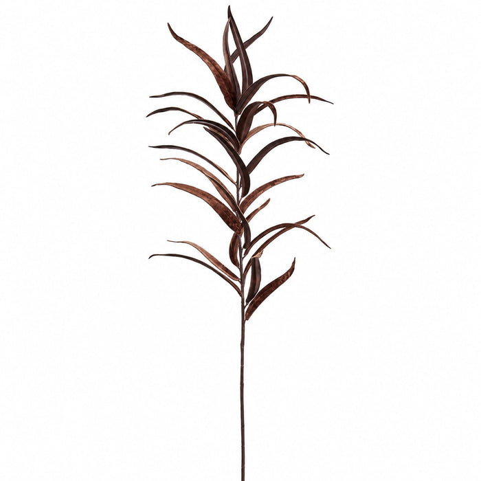 39" Velvet Eucalyptus Leaf Artificial Stem -Brown (Pack of 12) - XFS773-BR