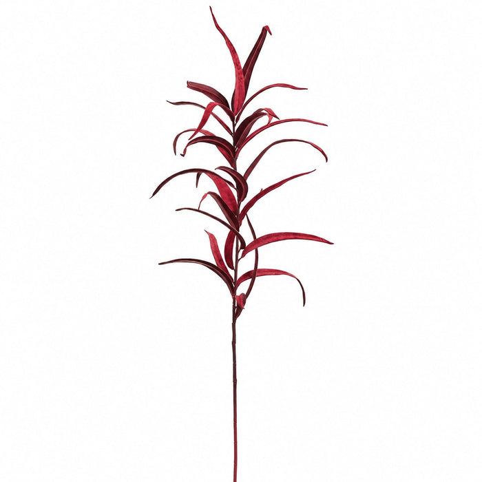39" Velvet Eucalyptus Leaf Artificial Stem -Red (Pack of 12) - XFS773-RE