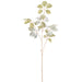 35" Metallic Artificial Baby Schefflera Leaf Stem -Green/Silver (Pack of 12) - XFS793-GR/SI