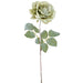 25.5" Antique Metallic Artificial Rose Flower Stem -Green (Pack of 12) - XFS913-GR