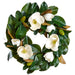 26" Magnolia Silk Flower Wreath -White/Green (Pack of 2) - XFW180-WH/GR