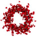 20" Artificial Velvet Plum Blossom Flower Hanging Wreath -Red (pack of 2) - XFW362-RE