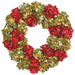 22" Glittered Metallic Silk Hydrangea Wreath -Red/Green (Pack of 4) - XFW634-RE/GR