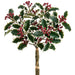 13" Holly Leaf & Berry Artificial Stem Bundle -Variegated/Red (Pack of 6) - XHB018-VG/RE