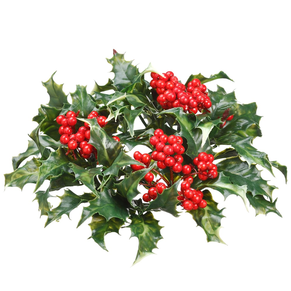 Set of 48: Red Holly Berry Stems with Lifelike Berries