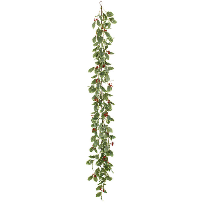 6' Artificial Holly & Berry Garland -Variegated/Red (Pack of 2) - XHG211-VG/RE