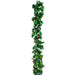 5' Artificial Holly Leaf Garland -Green/Red (Pack of 4) - XHG314-GR/RE