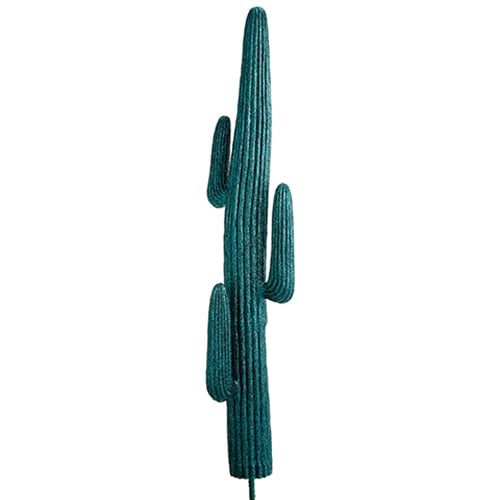 5' Glittered Artificial Saguaro Column Cactus Plant -Peacock - XHK947-PC