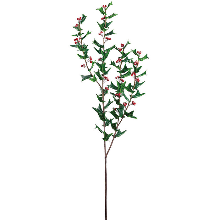 54" Artificial Holly Leaf & Berry Stem -Green/Red (Pack of 6) - XHS519-GR/RE