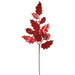 28" Metallic Artificial Velvet Holly Leaf & Berry Stem -Red (Pack of 6) - XHS743-RE