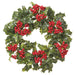12" Artificial Holly Leaf & Berry Hanging Wreath -Variegated/Red (pack of 12) - XHW105-VG