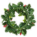 12" Artificial Holly Leaf & Berry Hanging Wreath -Green/Red (pack of 4) - XHW117-GR/RE