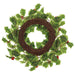 16" Artificial Holly Leaf With Jingle Bells Wreath -Variegated/Red (Pack of 6) - XHW169-VG/RE