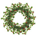 22" Artificial Holly Leaf With Jingle Bells Wreath -Variegated/Red (Pack of 2) - XHW170-VG/RE